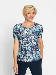 Рубашка с круглым вырезом в темно-синем и бежевом цвете с принтом WITT WEIDEN