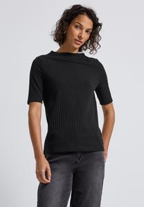 Футболка Street One TURTLENECK MIT KNÖPFEN, Schwarz/Black