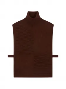 Вязаный топ в оттоманском стиле с боковыми завязками Bompard, коричневый