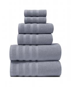 Роскошный набор мягких и впитывающих полотенец из 100% кольцевого пряденого хлопка для ванной комнаты, душа, спа-салона - 6 предметов Hearth & Harbor, Stone blue