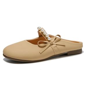 Женские тапочки с резиновой подошвой, бесшумные, устойчивые к запаху, с закрытым носком Komanic, Milk Tea