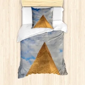 Комплект постельного белья ABAKUHAUS в египетском стиле для односпальных кроватей, с пирамидальным верхом, с защитой от клещей, подходит для аллергиков, с наволочкой, 135 см x 200 см - 80 x 80 см, карамельно-бледно-оранжевый Abakuhaus