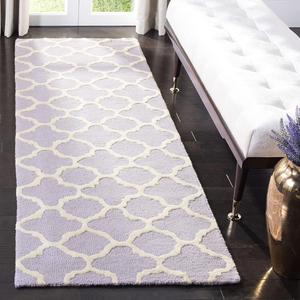Ковер-дорожка SAFAVIEH, 77 x 305 см, Cambridge Collection, Lavender & Ivory, ручной работы из марокканской шерсти, идеален для помещений с высокой проходимостью в гостиной, спальне (CAM130C)