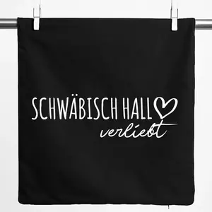 Наволочка Huuraa Schwäbisch Hall in Love Gift 40x40см Черный хлопок Schwäbisch Hall Present Hellweg Druckerei