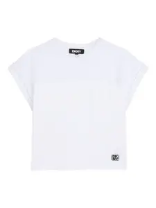 Футболка с сетчатой вставкой Dkny Kids, белый