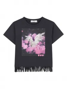 Футболка с бахромой Billieblush, серый