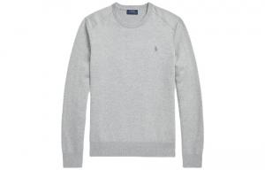 Поло с вышивкой пони Хлопковый джемпер Polo Ralph Lauren, серый