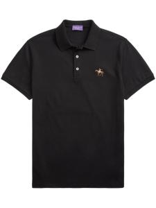 Рубашка поло с вышитым логотипом Ralph Lauren Purple Label, черный