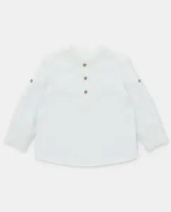 Детская хлопковая рубашка естественного цвета Martín Aranda