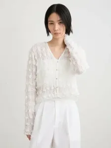 Кардиган с присборенным V-образным вырезом Miesrohe, цвет Wht[001]