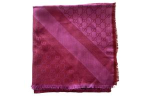 Шарф вязаный Gucci женский, красно-розовый