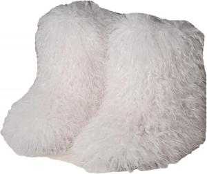 Уютные пушистые женские ботинки из искусственного меха Y2K, снежные ботинки, мягкая плюшевая обувь для холодной погоды, теплые зимние ботинки средней высоты Keridean, White