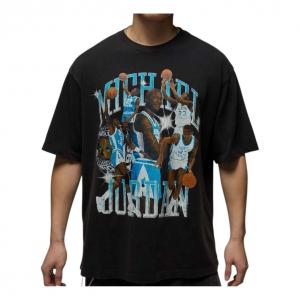 Футболка Air Jordan Flight Essentials Graphic Relaxed Fit T-Shirt 'Black Dark Powder Blue'