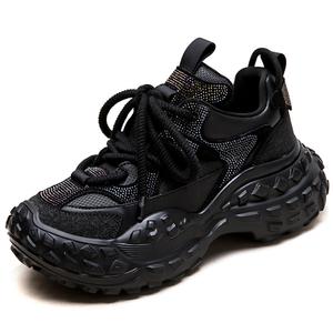 ZUOSAISI Женские черные дышащие устойчивые к истиранию кроссовки на массивной подошве с низким верхом, цвет Black