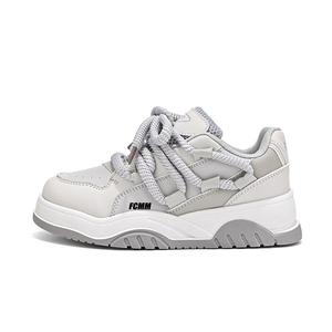 Детские нескользящие скейтерские кроссовки FCMM, белый/серый