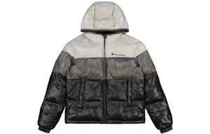 Куртка Letter Colorblock с капюшоном, свободного кроя, пуховая, US Version, унисекс Champion, черный