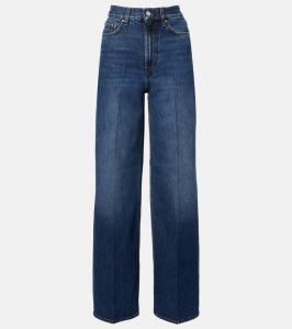 Джинсы с высокой посадкой и широкими штанинами Toteme, Dk Blue