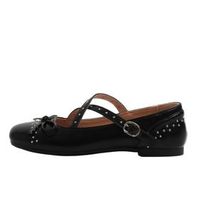 WUJI Женские туфли Мэри Джейн на массивном каблуке черные, цвет Black