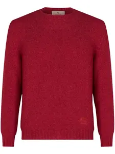 Кашемировый джемпер с вышитым логотипом ETRO, красный