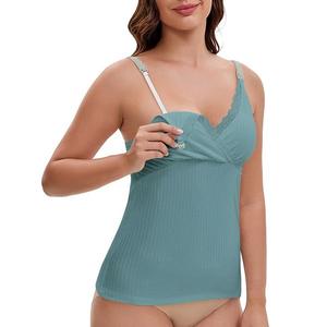 Женский топ для кормления с перекрестными бретелями и кружевной отделкой Inspire Chic, Blue