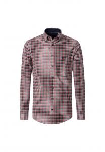 Рубашка свободного кроя в клетку Casamoda, красный