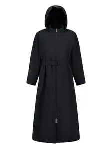 Плащ с капюшоном и поясом Herno, черный