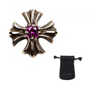 Chrome Hearts Серьги-гвоздики из серебра 925 пробы с сапфиром, женские, серебряные