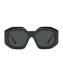 Солнцезащитные очки неправильной формы, темно-серая оправа. Versace, черный