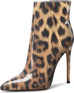 Женские ботильоны Castamere на высоком каблуке с острым носком, на молнии, с каблуком-стилето 12 см, Brown Leopard