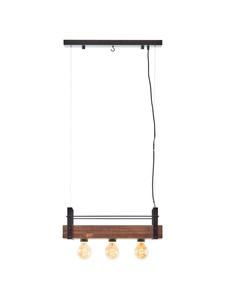 Подвесной светильник Bankwood, 3 лампы, 106,5x50x16 см, черная сталь/дерево Brilliant
