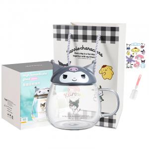 Кружка Sanrio, Kuromi Glass Cup+Gift Bag Cleaning Brush