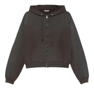 Парка Auralee Product Dyed Pima Light Sweat Zip Parka Hoodie 'Ink Black'