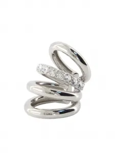 Кафф для уха, украшенный кристаллами Rabanne, серебристый