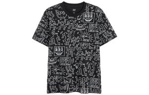 Футболка мужская с принтом на черном фоне Gap, черный