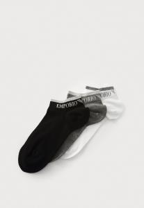 Носки Emporio Armani ANKLE SOCKS 3 PACK, Black/Grey/White/Black