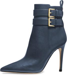 Женские модные ботильоны FSJ с заостренным носком, на высоком каблуке-стилет, с боковой молнией, элегантные уличные зимние обувь для женщин, размеры 4-15 US, Navy