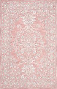 Ковер SAFAVIEH, 69 x 153 см, из коллекции Micro-Loop, Pink & Ivory, ручной работы в стиле Shabby Chic из шерсти, идеален для помещений с высокой проходимостью: прихожая, гостиная, спальня (MLP504U)