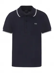 Рубашка-поло с короткими рукавами и логотипом Fay Kids, синий