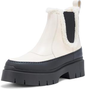 Женские ботинки-челси HUGO Kris с внутренней подкладкой из меха, Gardenia White