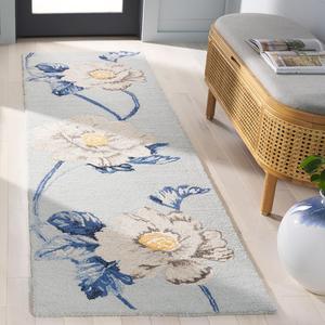 Ковер SAFAVIEH, 69 x 244 см, Jardin Collection - ковер-дорожка, Blue/Ivory, геометрический рисунок, идеален для помещений с высокой проходимостью в гостиной, спальне, столовой (JAR739M)