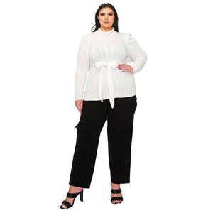 Свитер больших размеров Catriona с завязкой на талии L I V D, белый