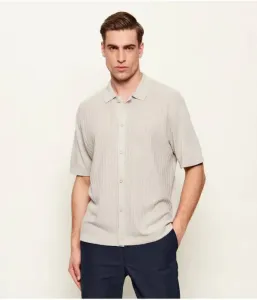 Льняная рубашка Amicino regular fit Boss Orange, бежевый