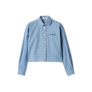 Проверенная поплиновая рубашка MIU MIU, синий