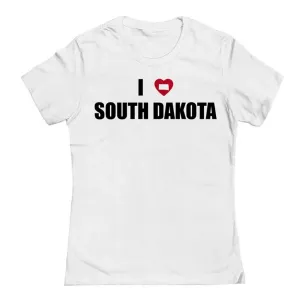 Футболка Junior'S i Heart South Dakota с графическим принтом Unbranded, белый