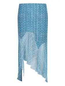 Асимметричная миди-юбка из креп-шифона Avavav, синий