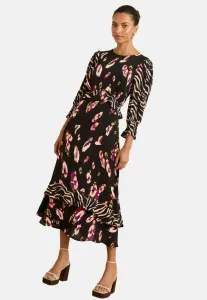 Платье-Федора прямого кроя с баской, повседневное Love & Roses, Black Animal