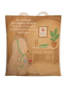 Mr. & Mrs. Panda Сумка-шоппер с изображением медведя-доктора и надписью, выполненной белым цветом