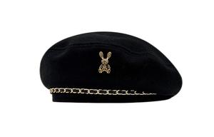 Берет Женский FREE RABBITⅡ, Черный + Кроличья Коробка