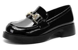 Лоферы женские черные/хаки зеленые HARSON