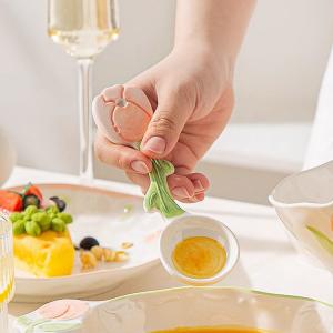 Ceramics Набор керамических мисок и тарелок с подглазурным покрытием, домашняя посуда для риса и супа, свежий и простой сервиз, подарок на новоселье, тюльпанообразная ложка 15 см - 1 шт